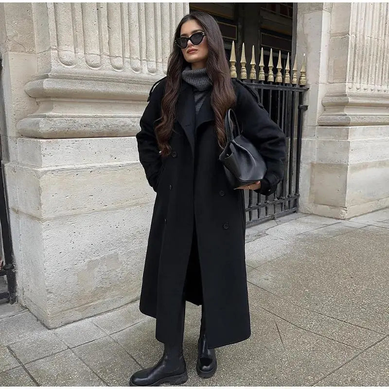 Grace - Elegant Wool Lapel Coat