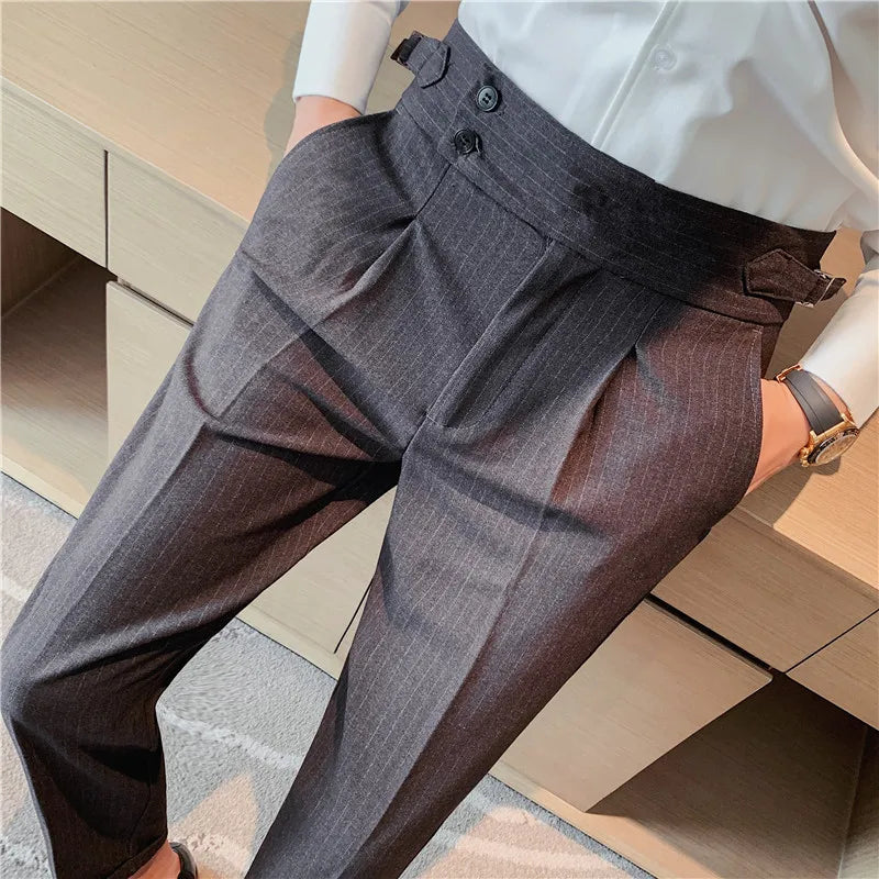 Daniel - High Waist Slim Fit Trousers