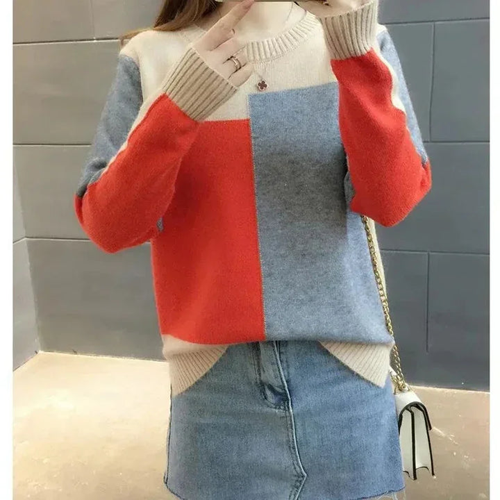 Women's Knitted Ribbed Sweater