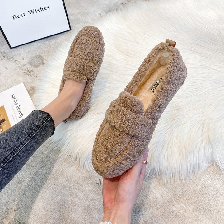 Luna - Plush Flat Shoes