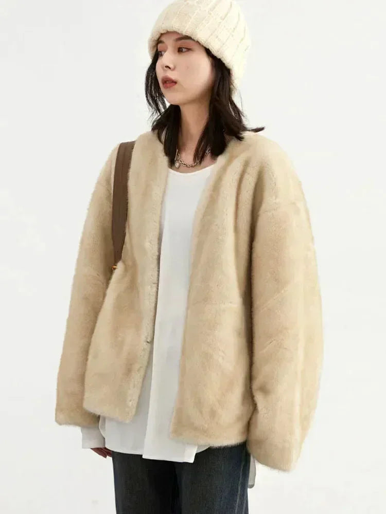 Sophia - Loose Casual Plush Overcoat