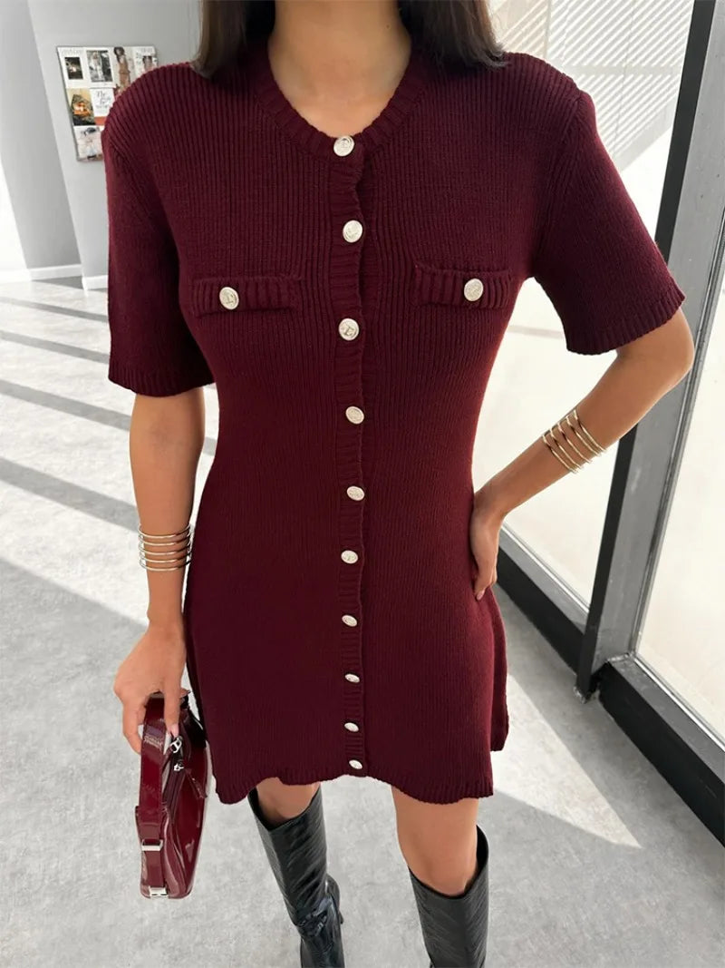 Abigail - Ribbed Knit Mini Dress