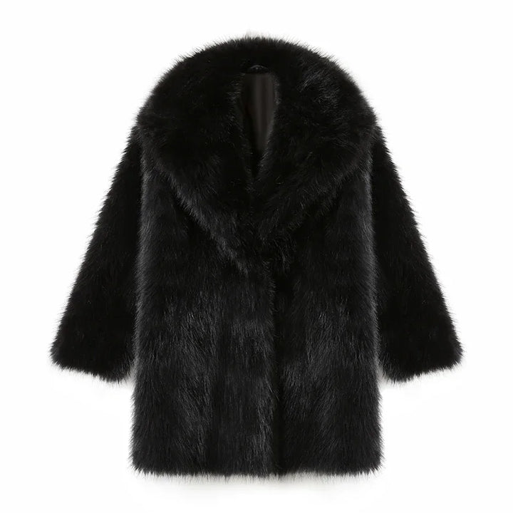 Evelyn - Faux Fur Lapel Coat