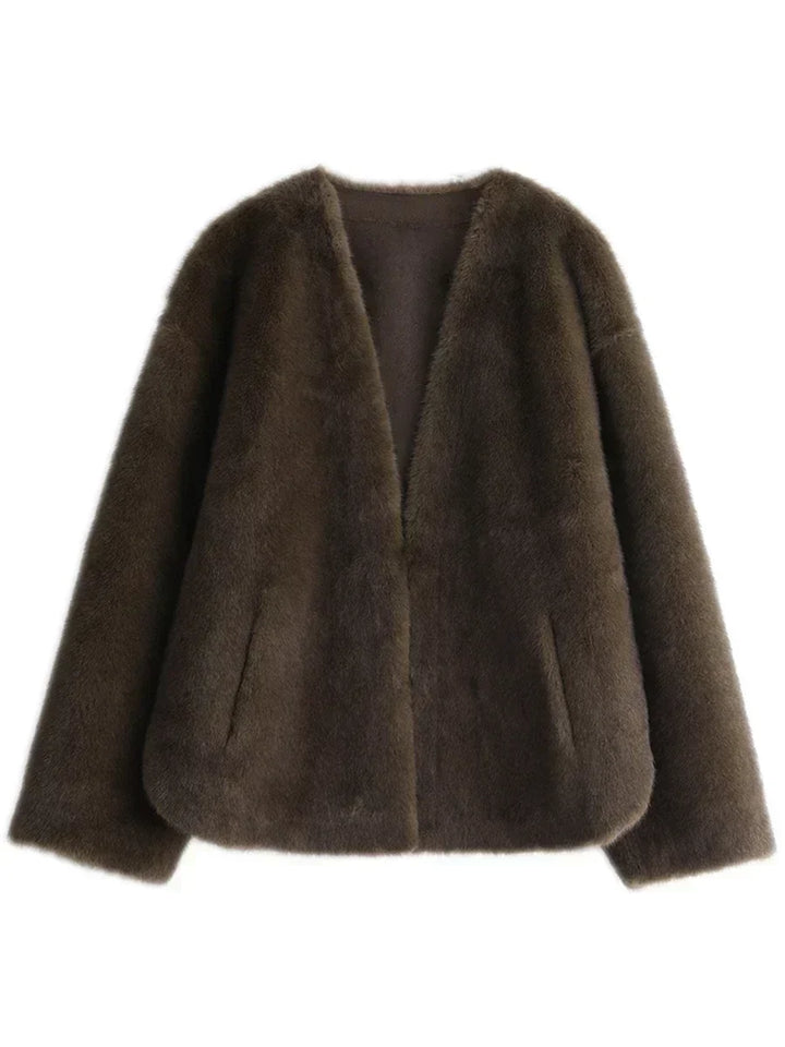 Sophia - Loose Casual Plush Overcoat