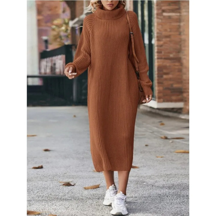 Emma - Loose High Collar Sweater Dress