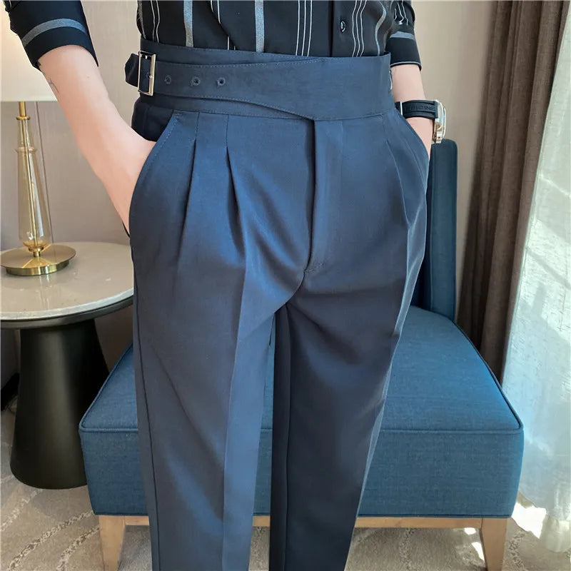 Daniel - High Waist Slim Fit Trousers