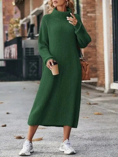 Emma - Loose High Collar Sweater Dress