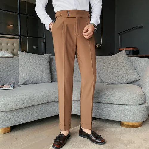 Daniel - High Waist Slim Fit Trousers