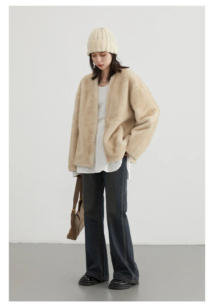 Sophia - Loose Casual Plush Overcoat