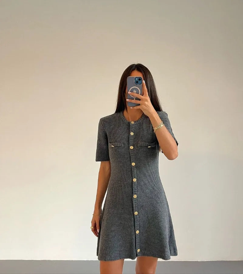 Abigail - Ribbed Knit Mini Dress