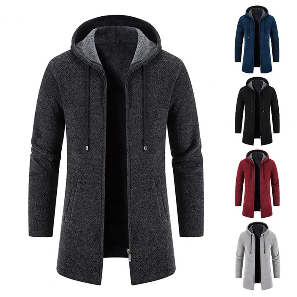 Caleb - Men's Padded Fleece Zip Hoodie Cardigan