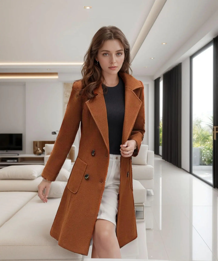 Aria - Double-Breasted Woolen Coat