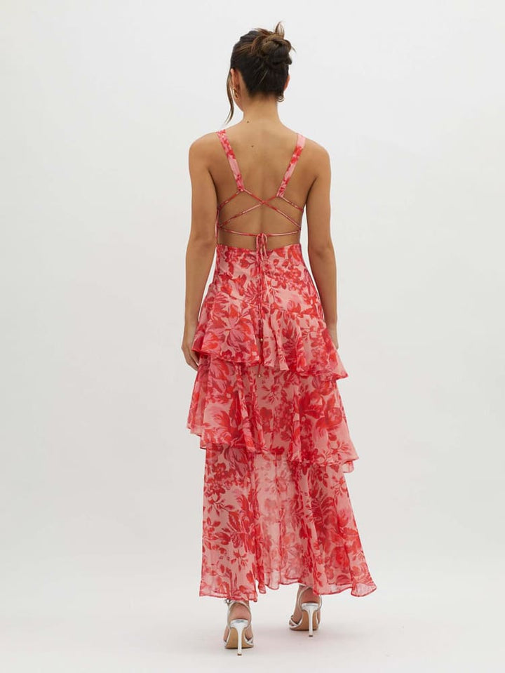 Inez - Beautiful Ruffle Chiffon Dress