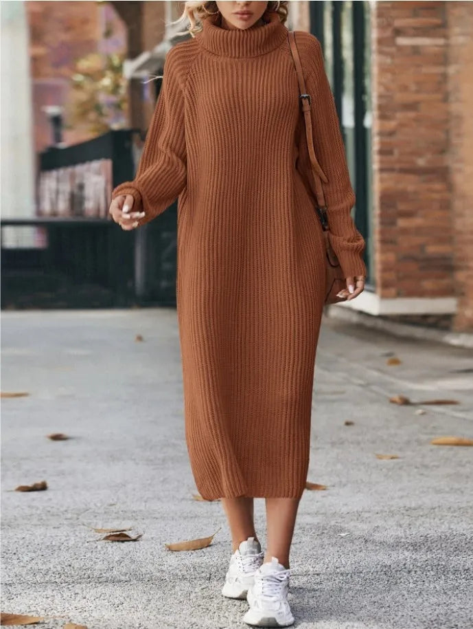 Emma - Loose High Collar Sweater Dress