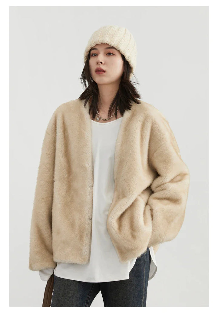 Sophia - Loose Casual Plush Overcoat