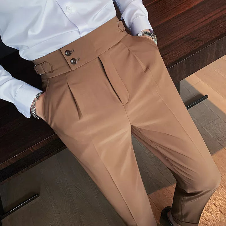 Daniel - High Waist Slim Fit Trousers