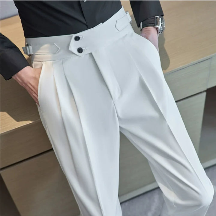 Daniel - High Waist Slim Fit Trousers