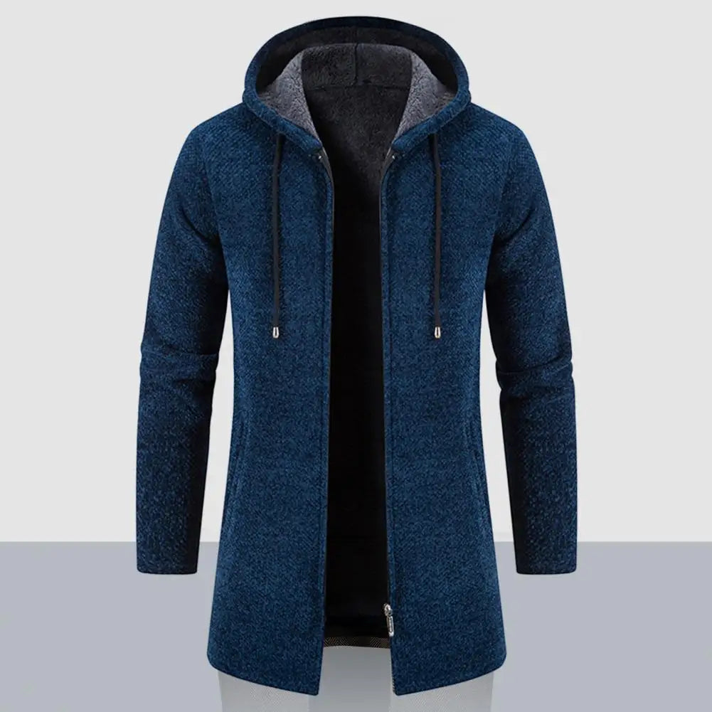 Caleb - Men's Padded Fleece Zip Hoodie Cardigan