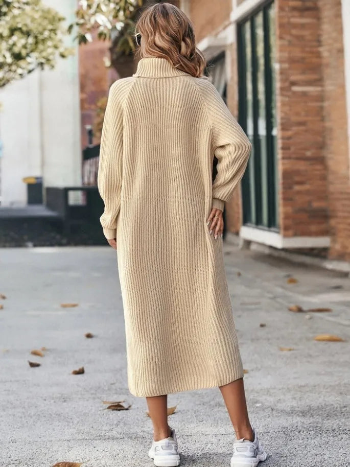 Emma - Loose High Collar Sweater Dress