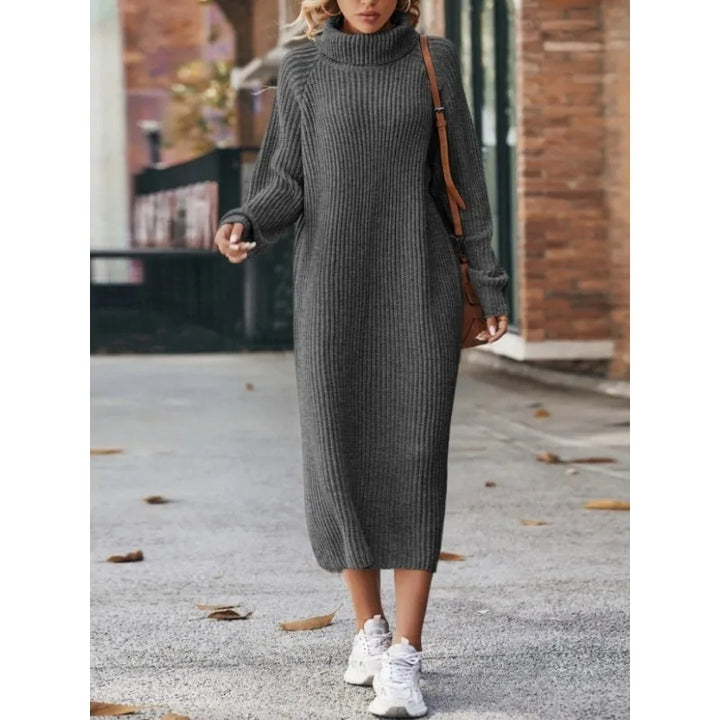 Emma - Loose High Collar Sweater Dress