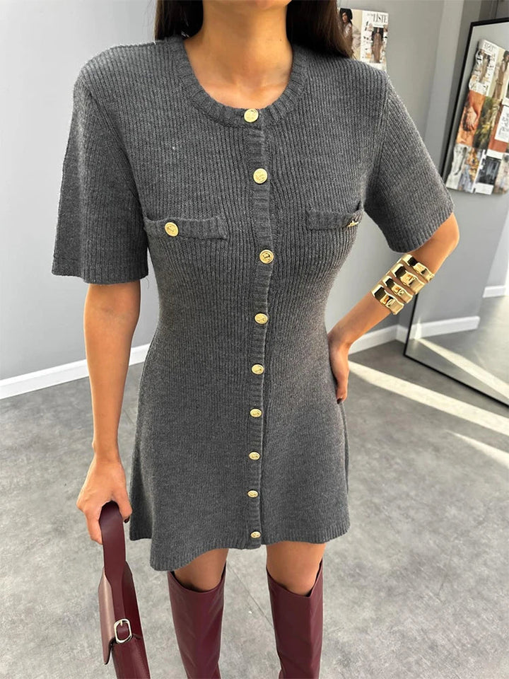 Abigail - Ribbed Knit Mini Dress