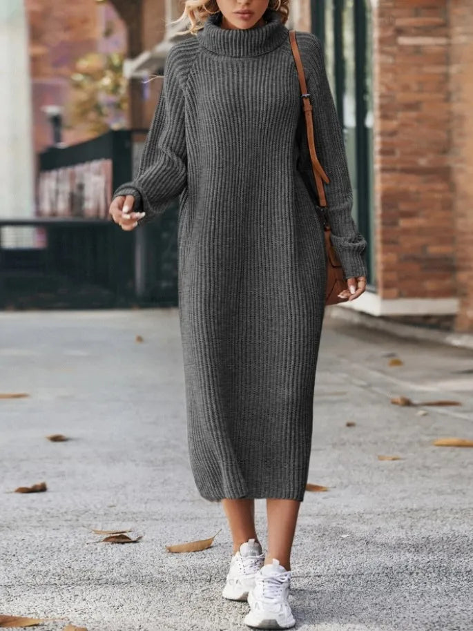 Emma - Loose High Collar Sweater Dress