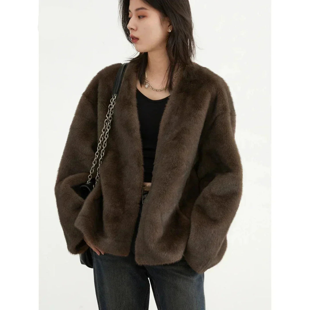 Sophia - Loose Casual Plush Overcoat