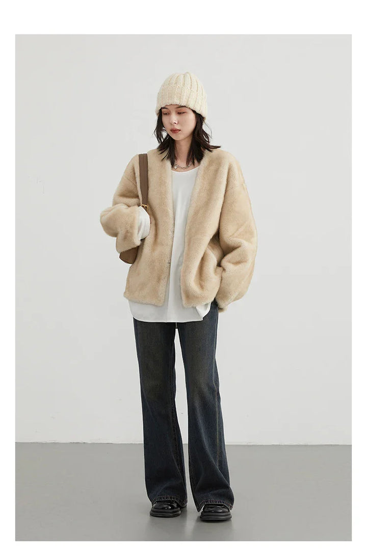 Sophia - Loose Casual Plush Overcoat