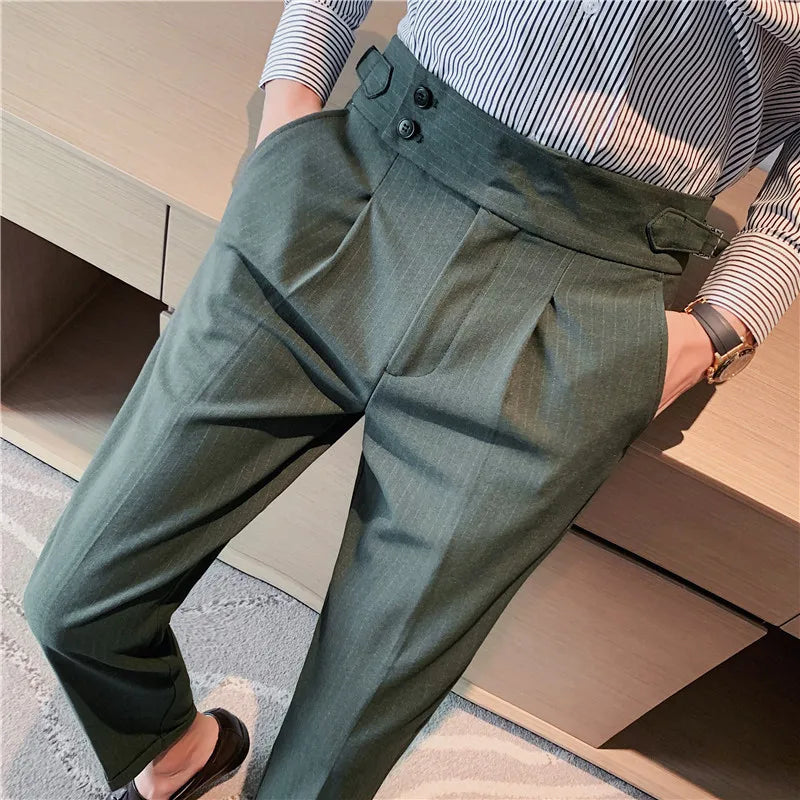 Daniel - High Waist Slim Fit Trousers