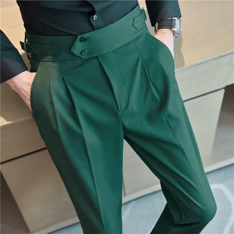 Daniel - High Waist Slim Fit Trousers