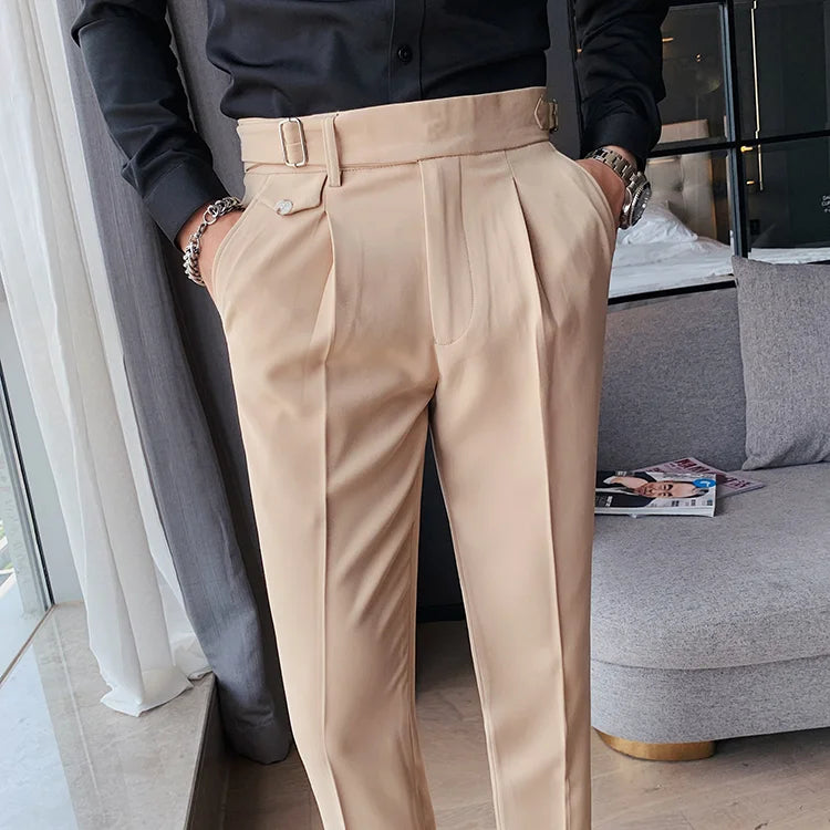 Daniel - High Waist Slim Fit Trousers