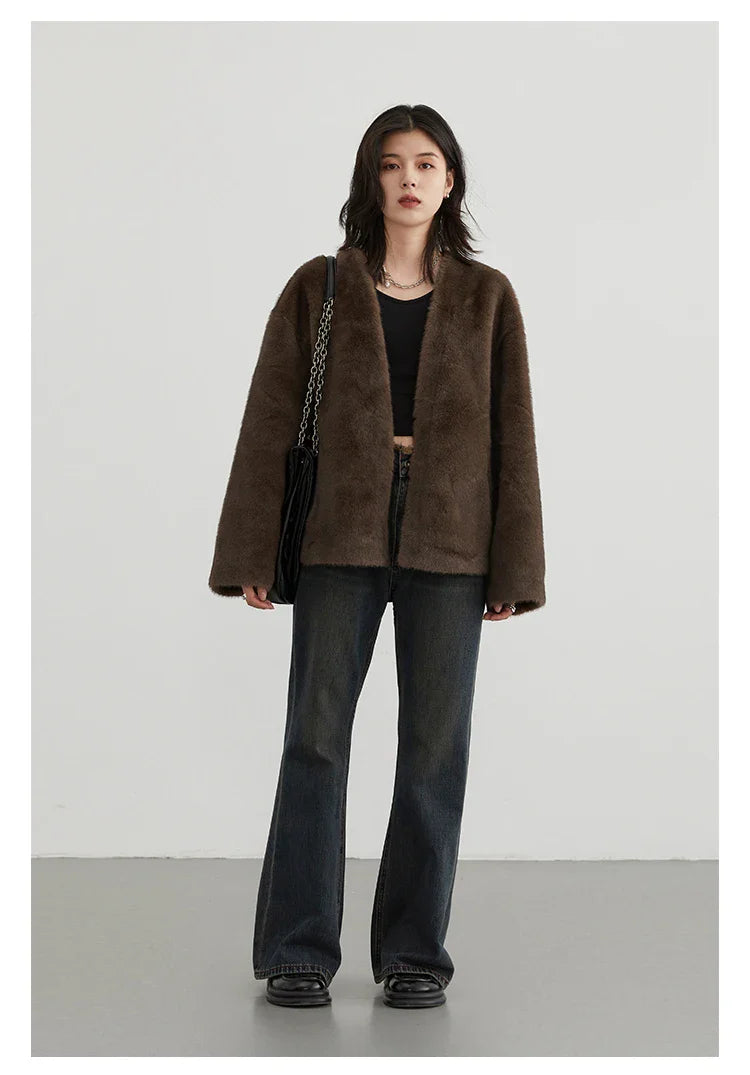 Sophia - Loose Casual Plush Overcoat