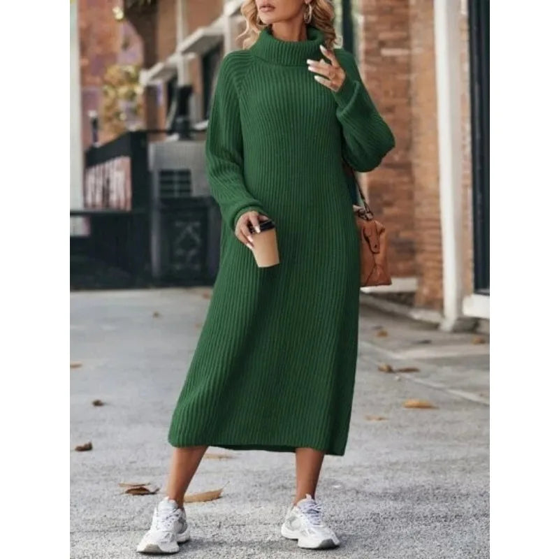 Emma - Loose High Collar Sweater Dress