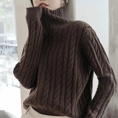 Lucy - Twist Turtleneck Winter Sweater