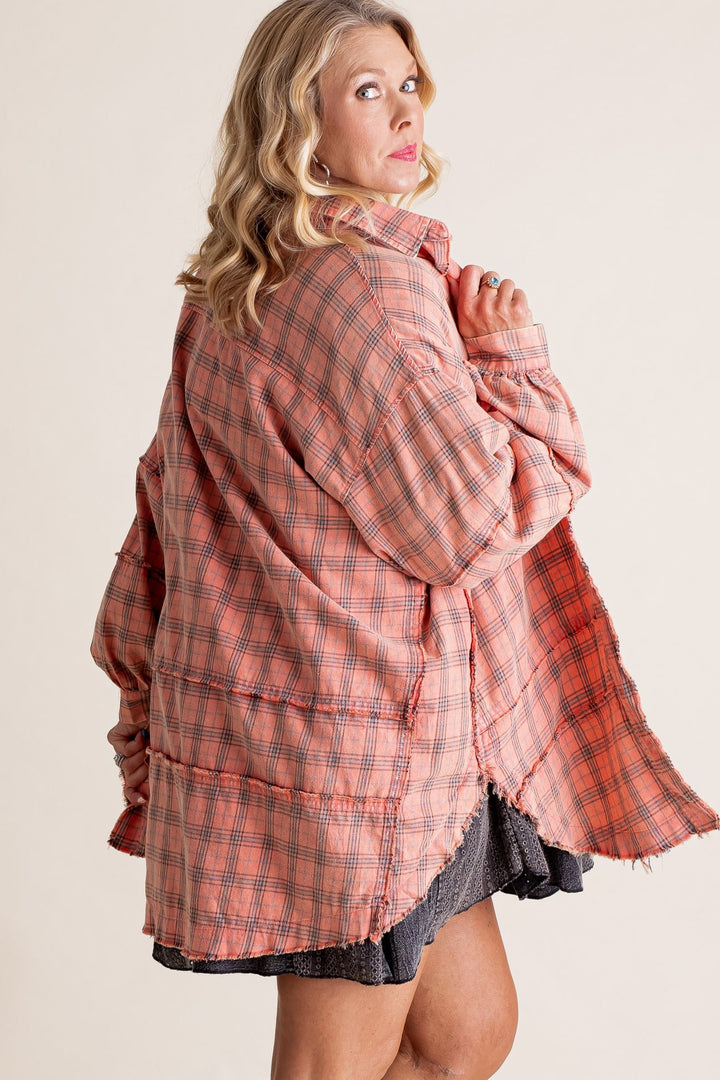 Esmee - Women's Oversized Washed Shirt Jacket