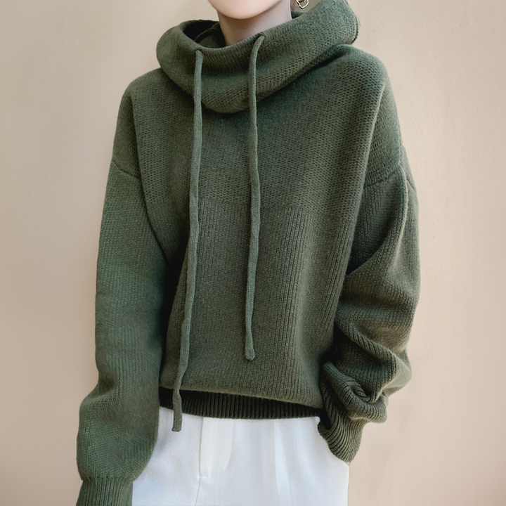 Alice  - Wool Cashmere Hooded Knit Pullover