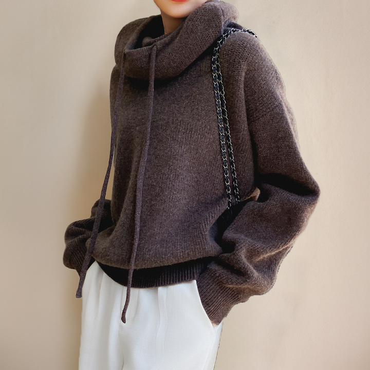 Alice  - Wool Cashmere Hooded Knit Pullover