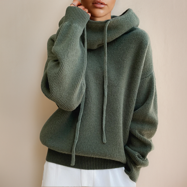 Alice  - Wool Cashmere Hooded Knit Pullover