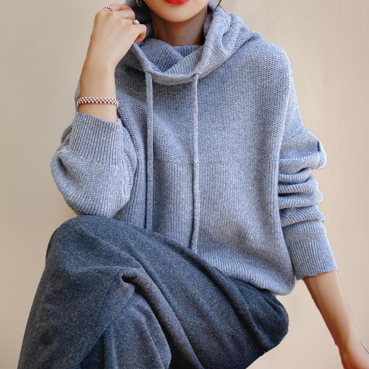 Alice  - Wool Cashmere Hooded Knit Pullover