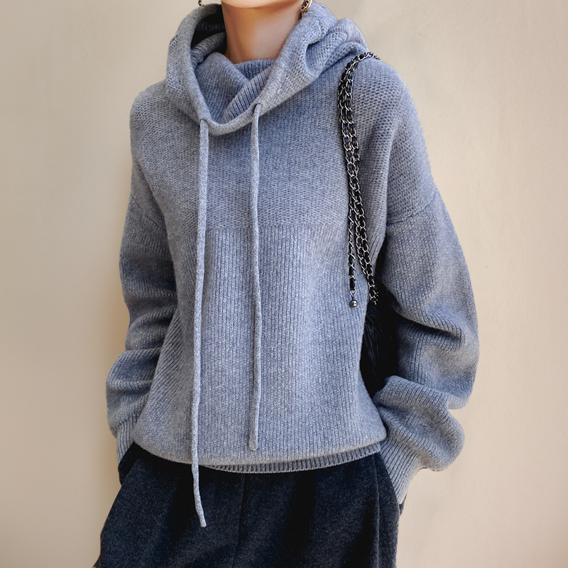 Alice  - Wool Cashmere Hooded Knit Pullover