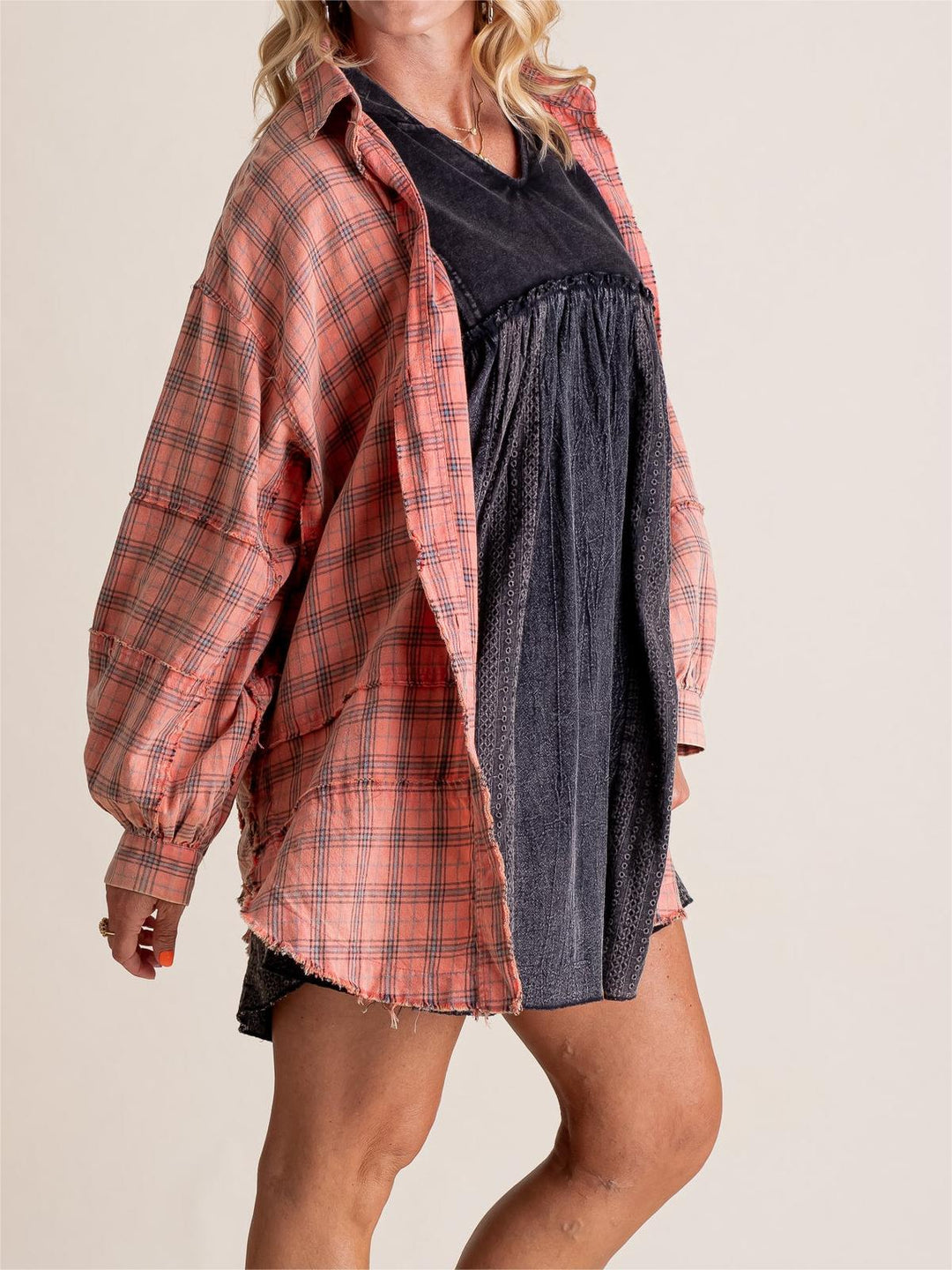 Esmee - Women's Oversized Washed Shirt Jacket