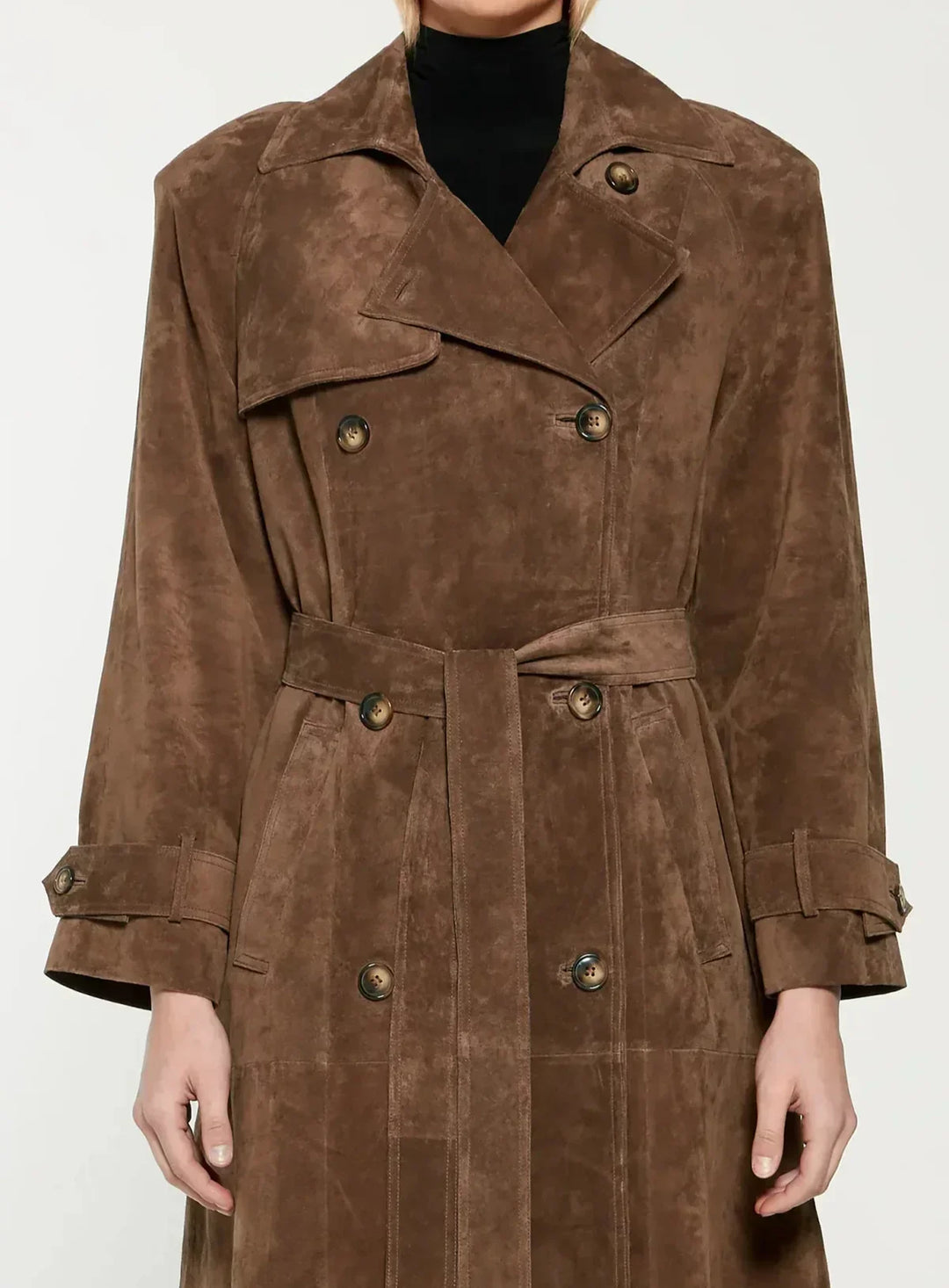 Daisy - Elegant suede Trench Coat for women