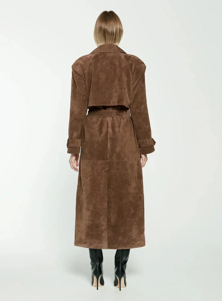 Daisy - Elegant suede Trench Coat for women