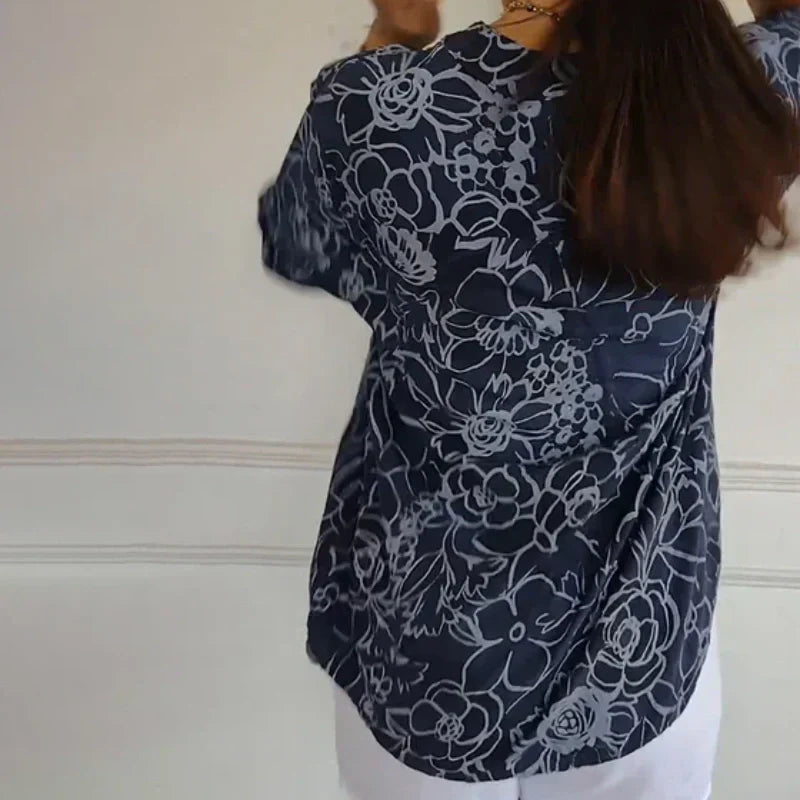 Rhea – Lightweight V-Neck Cotton Blouse